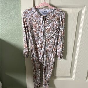 Floral Kids Pajamas - Brown and White